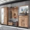 Flur Schränke Garderobe & Bank & Spiegel - Olegana (fünfteilig) -wohnen shop flur schraenke garderobe bank spiegel in holzoptik antik grau olegana 01