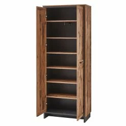 Flur Schränke Garderobe & Bank & Spiegel - Olegana (fünfteilig) -wohnen shop flur schraenke garderobe bank spiegel in holzoptik antik grau olegana 04