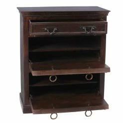 Flureinrichtung Im Kolonialstil - Solapura (fünfteilig) -wohnen shop flureinrichtung im kolonialstil aus teak recyclingholz mit antik finish solapura 03