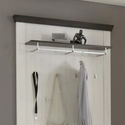 Flurmöbel Set Yneseca Im Weiß-braunem Landhaus-Look (dreiteilig) -wohnen shop flurmoebel set im weiss braunem landhaus look yneseca 02