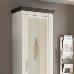 Flurmöbel Set Yneseca Im Weiß-braunem Landhaus-Look (dreiteilig) -wohnen shop flurmoebel set im weiss braunem landhaus look yneseca 04