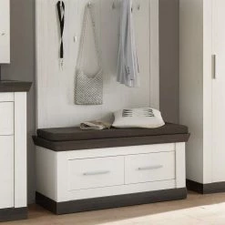 Garderobenmöbel Set Yneseca Im Landhausstil (fünfteilig) -wohnen shop garderobenmoebel set im landhausstil weiss braun yneseca 02