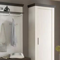 Garderobenmöbel Set Yneseca Im Landhausstil (fünfteilig) -wohnen shop garderobenmoebel set im landhausstil weiss braun yneseca 03