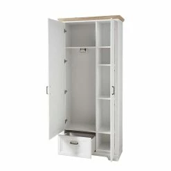 Landhaus Dielen Set Zweifarbig - Nurelcas (dreiteilig) -wohnen shop landhaus dielen set zweifarbig in weiss eichefarben nurelcas 05