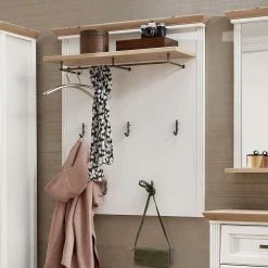 Landhaus Dielen Set Zweifarbig - Nurelcas (dreiteilig) -wohnen shop landhaus dielen set zweifarbig in weiss eichefarben nurelcas 06