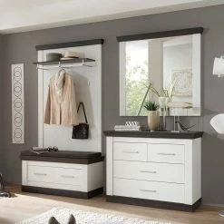 Landhaus Flurmöbel In Weiß & Wenge - Yneseca (vierteilig)