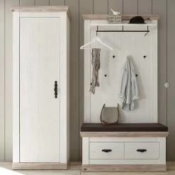 Landhaus Garderoben Möbel Zweifarbig - Nedita (dreiteilig)