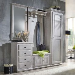 Landhaus Garderobenmöbel Vranoria In Hellgrau (fünfteilig)