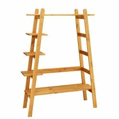 Massivholz Garderobe Stehend Mit Ablagen - Bienno -wohnen shop massivholz garderobe stehend mit ablagen und kleiderstange 118x168x40 bienno f