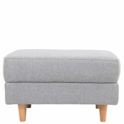 Polsterhocker In Hellgrau & Buche - Icalto