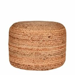 Runder Pouf Hocker Aus Jute Geflecht - Flurinia