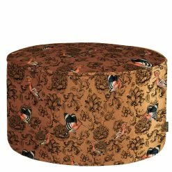 wohnen shop -wohnen shop samt hocker mit wiedehopf vogel blumen 60x36x60 cm foresta f