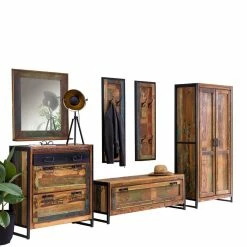 wohnen shop -wohnen shop shabby garderobenmoebel aus massivholz und metall ensley f